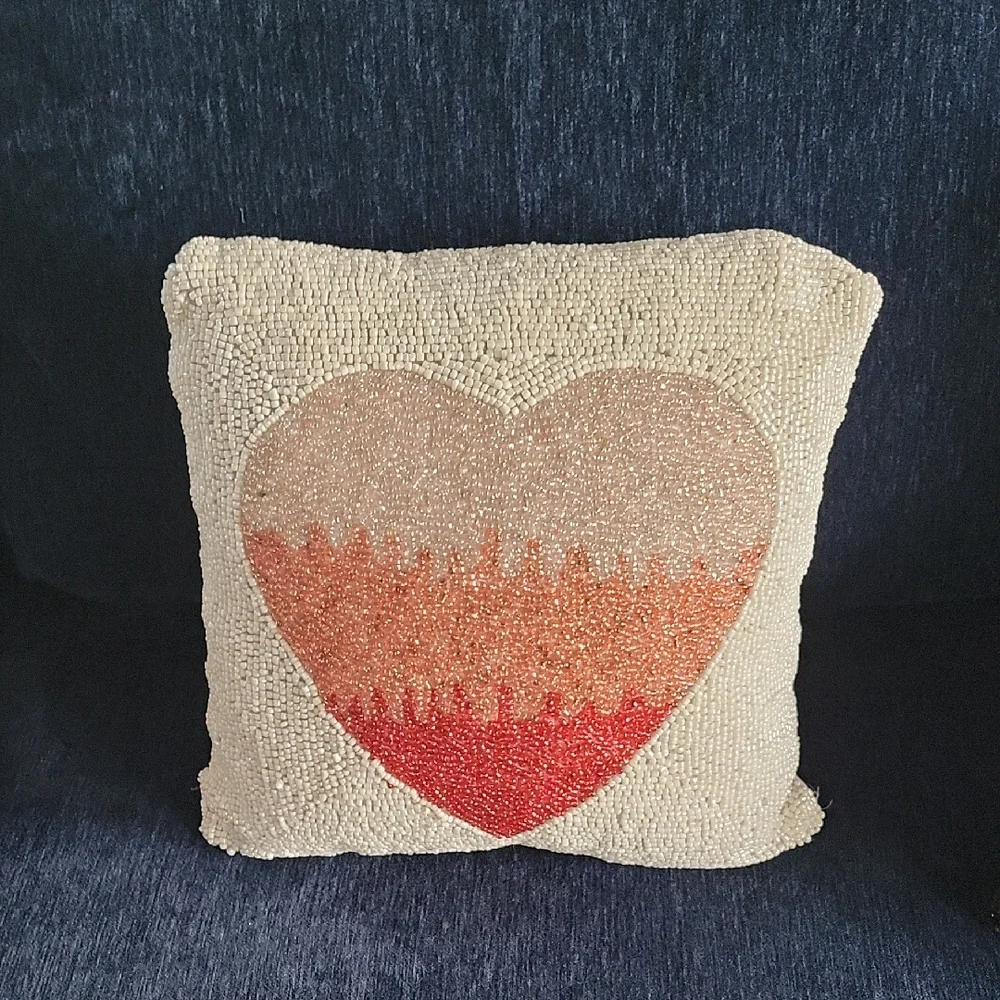 Beaded Heart Pillow 11